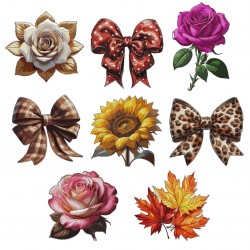 Apliques flores y lazos...